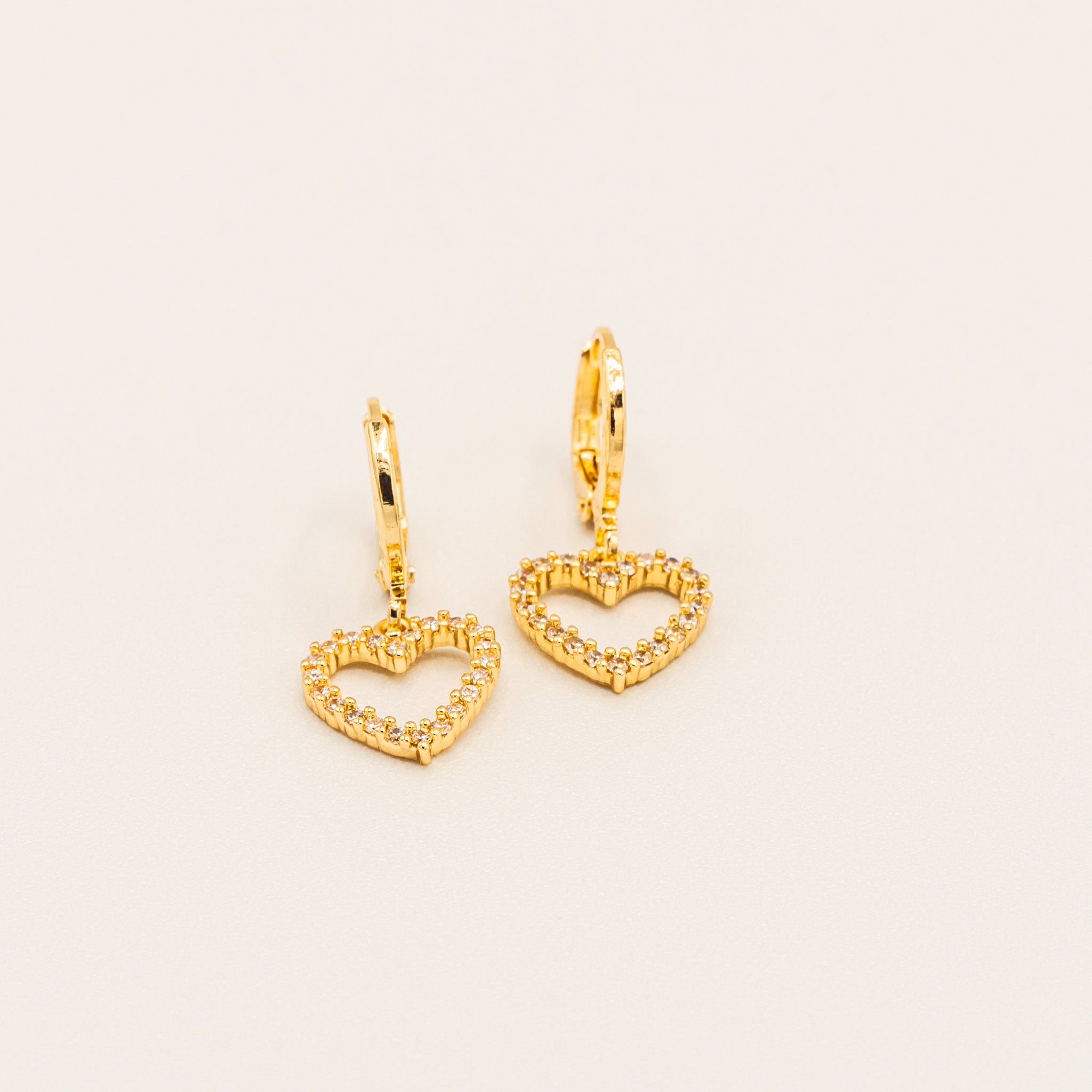 Diamond Heart Earrings-Earrings-Jessica Wang