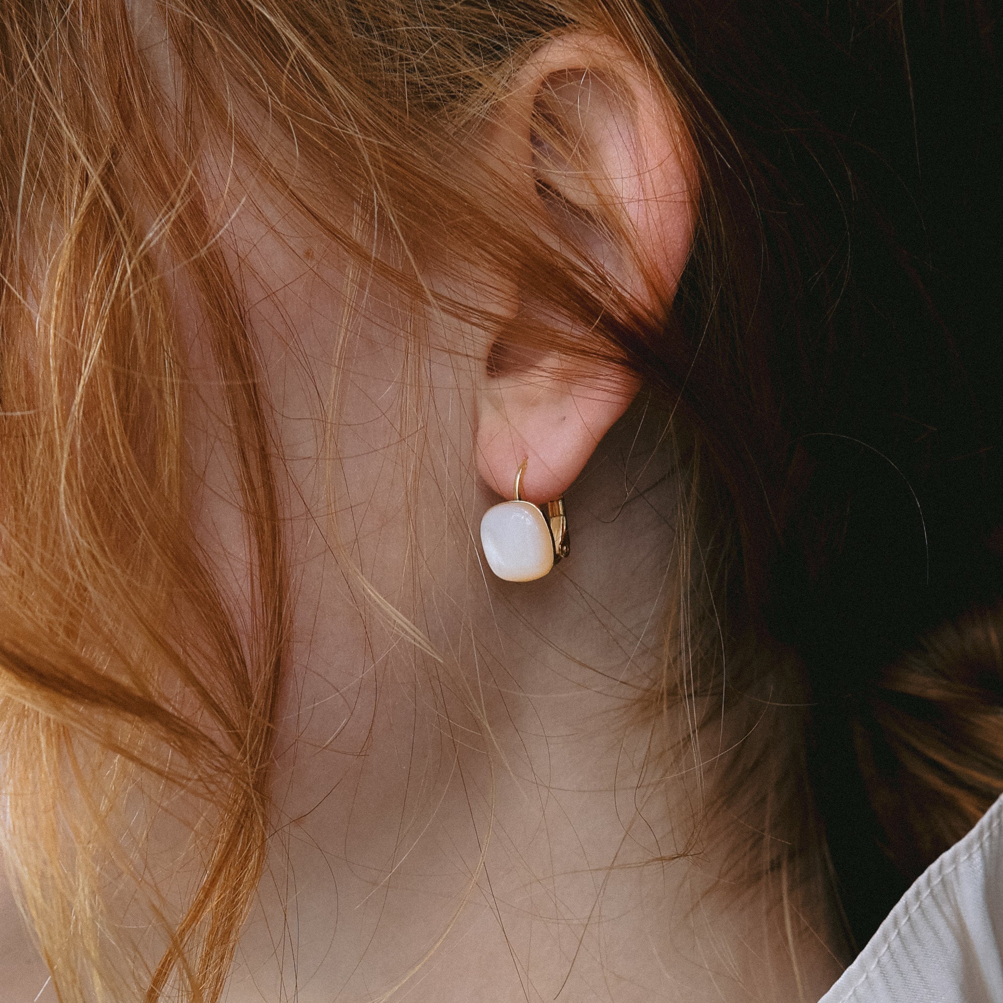 Smokey Blue Pearl Earrings