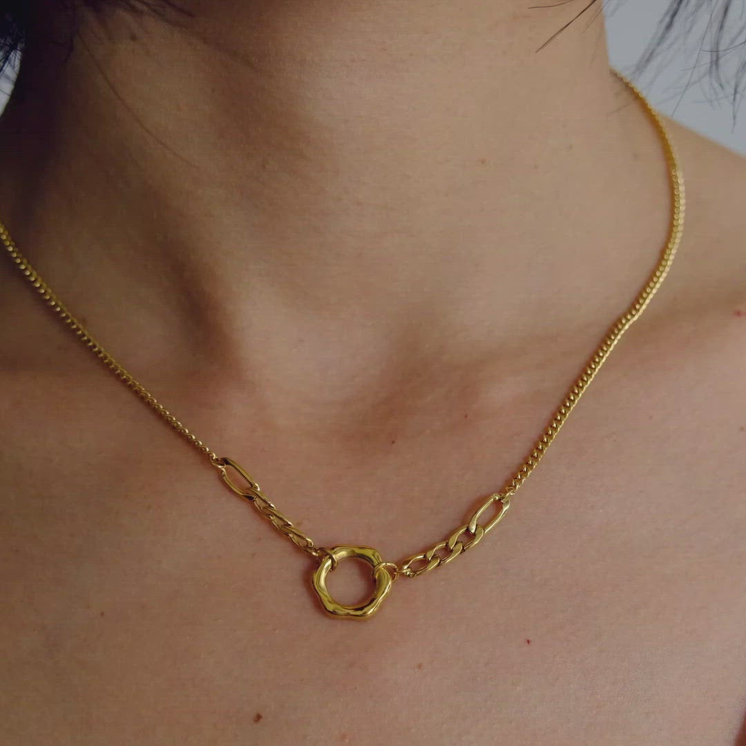 Gold Hexagon Necklace