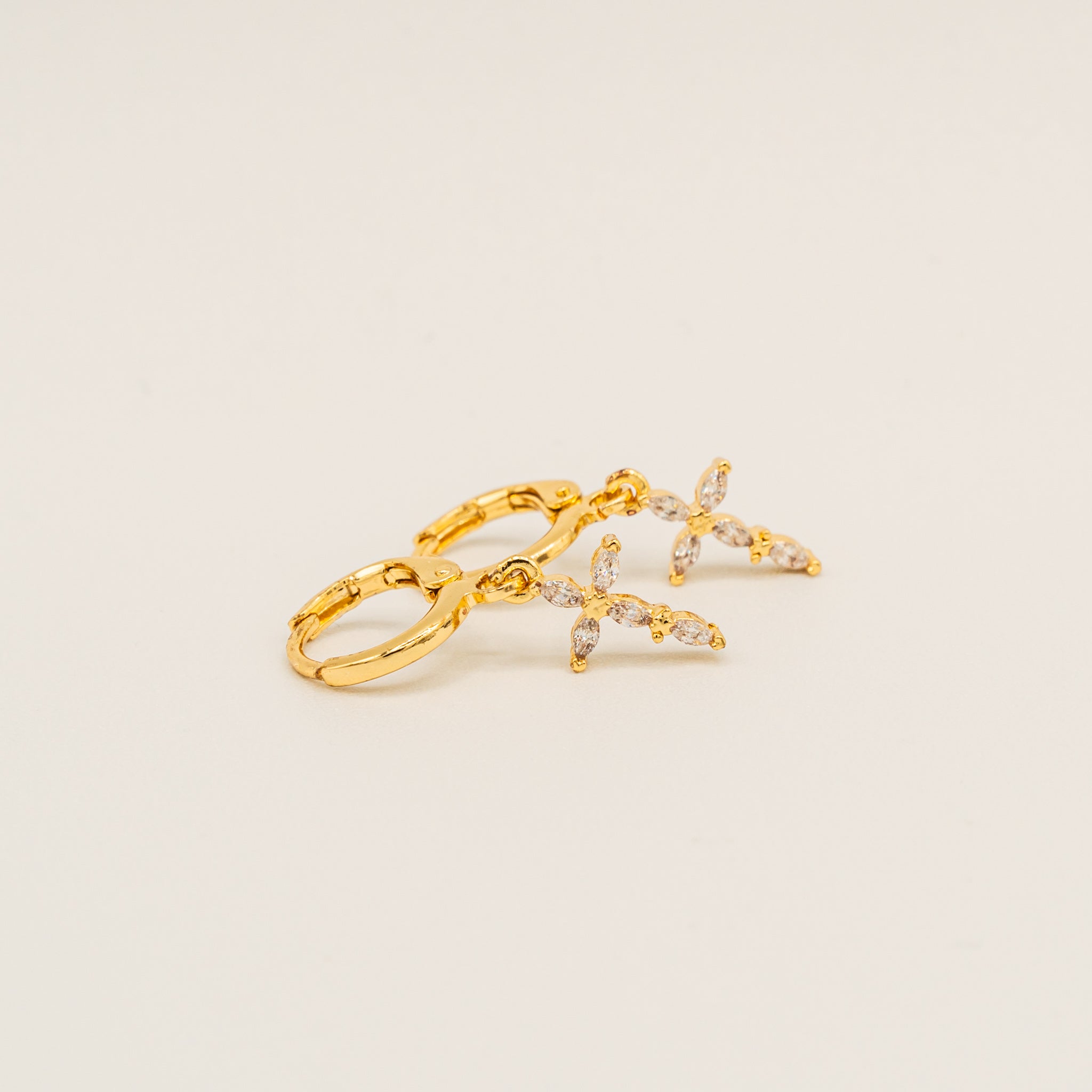 Diamond Cross Earrings-Earrings-Jessica Wang