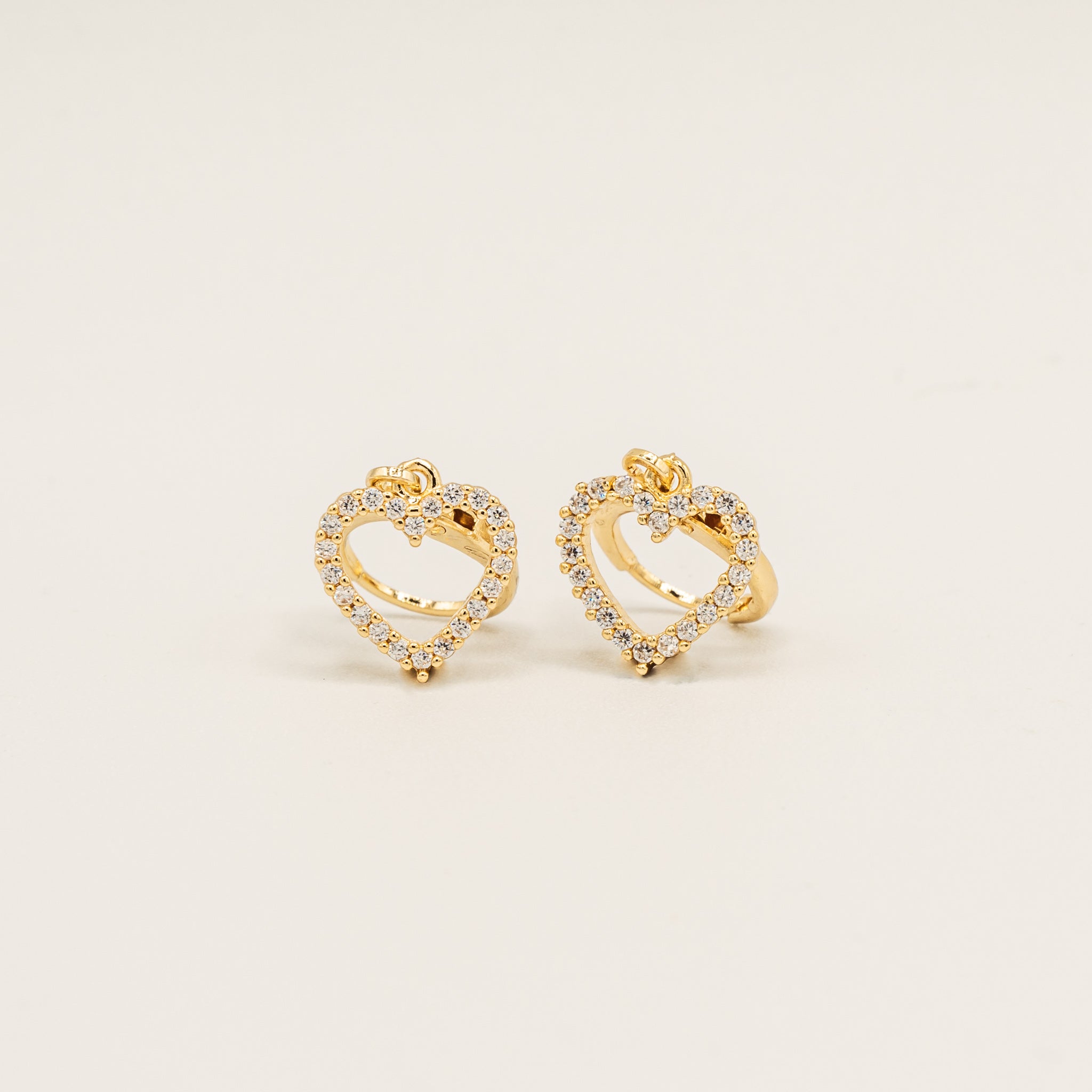 Diamond Heart Earrings-Earrings-Jessica Wang