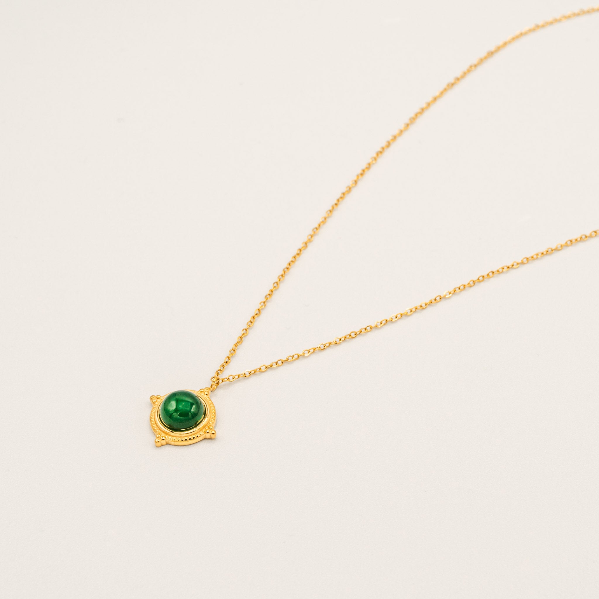 Green Agate Necklace-Necklaces-Jessica Wang