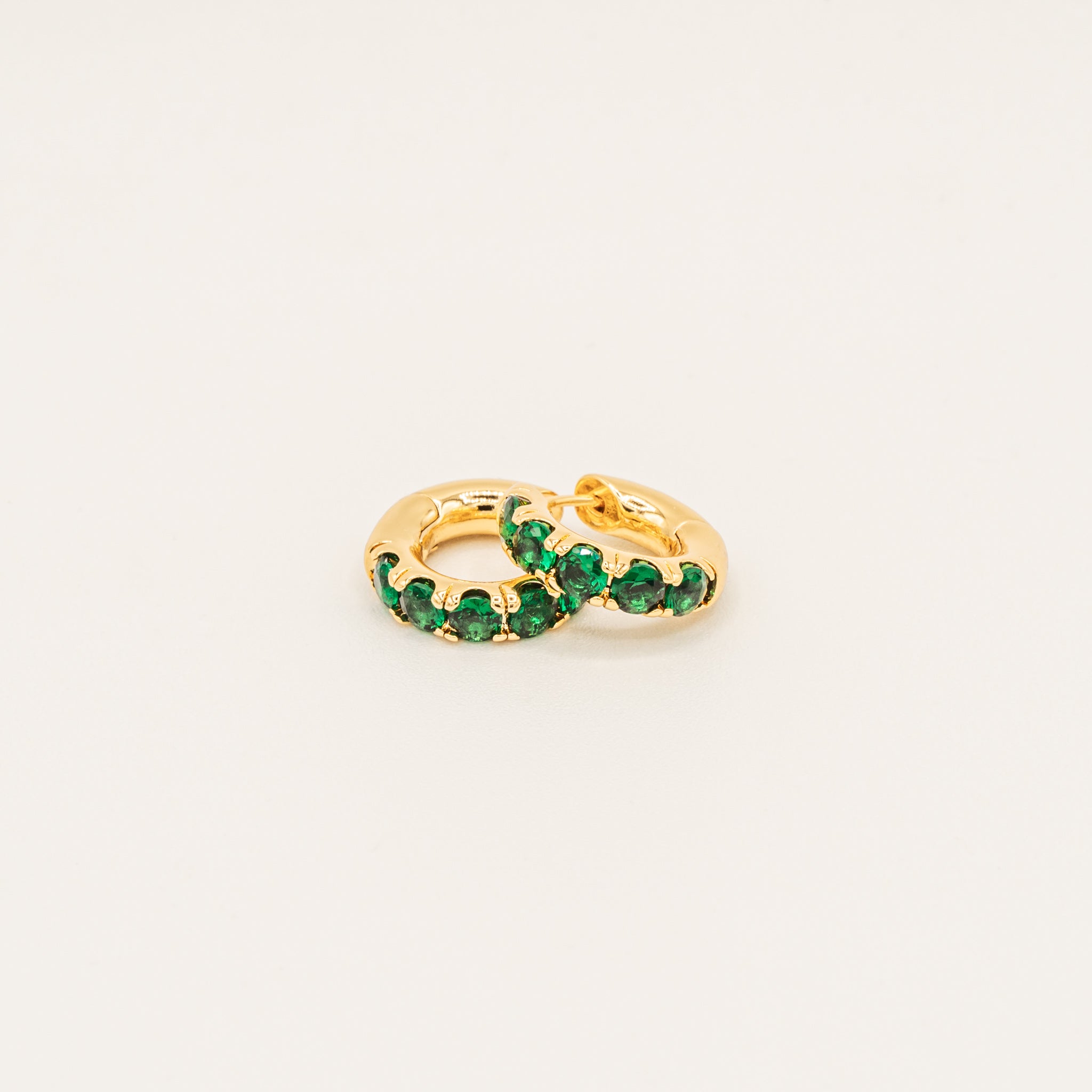 Green Gem Loop Earrings-Earrings-Jessica Wang