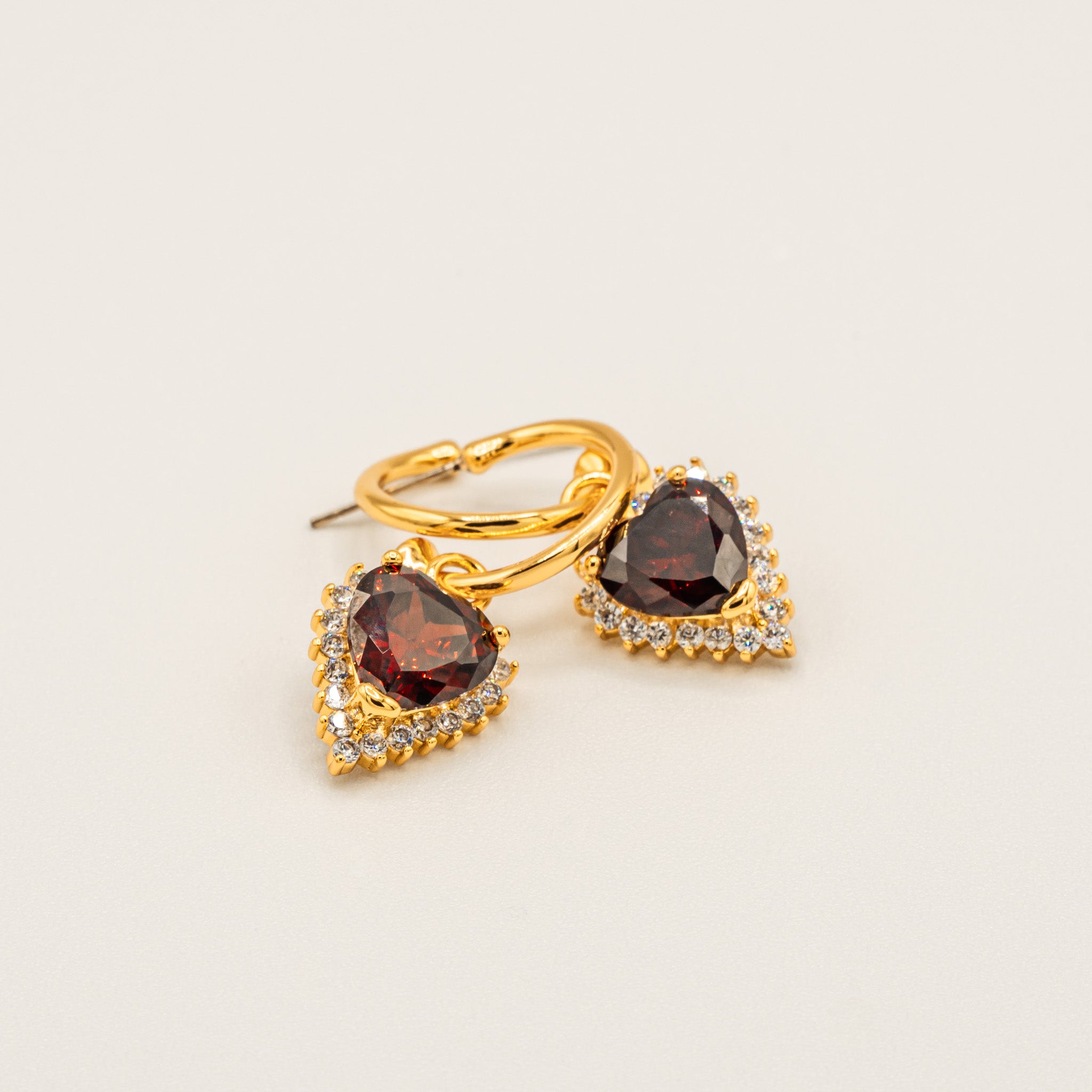 Red Heart Earrings-Earrings-Jessica Wang