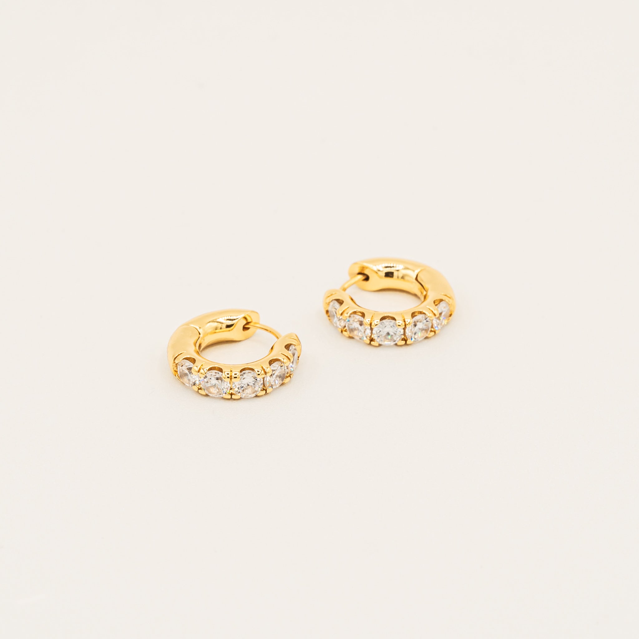 White Gem Loop Earrings-Earrings-Jessica Wang