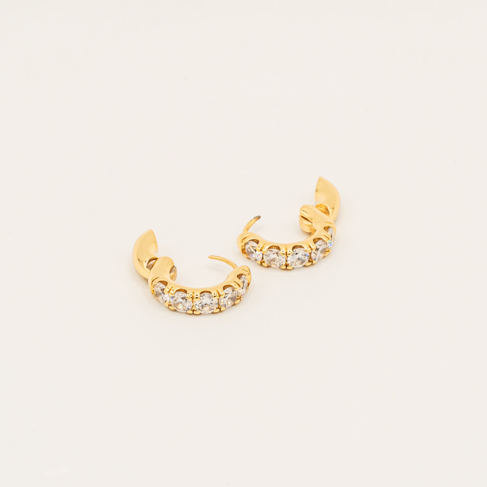 White Gem Loop Earrings-Earrings-Jessica Wang